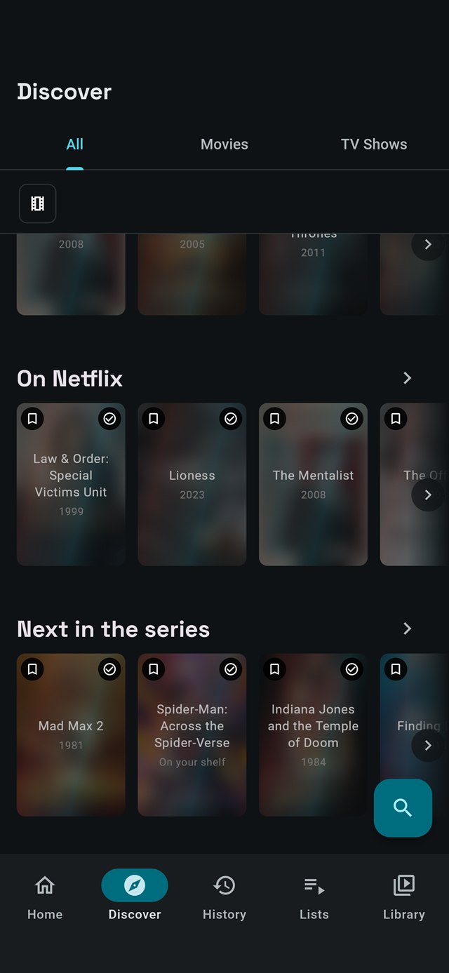 The same shelves on a phone.