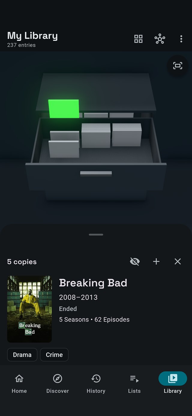 The same drawer on a phone.