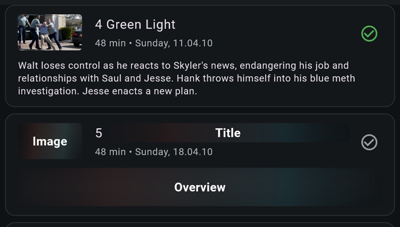 The next episode of Breaking Bad: its number, 48-minute runtime and air date in view, its title, still and synopsis covered.